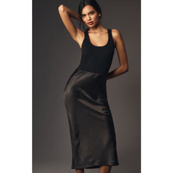 Anthropologie Dresses & Skirts - Anthropologie x Mare Knit Slip Twofer Black Midi Dress